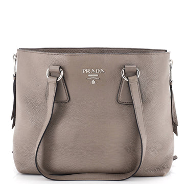 Prada Side Zip Shopper Tote Vitello Daino Large