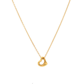 Tiffany & Co. Elsa Peretti Open Heart Pendant Necklace 18K Yellow Gold 7mm