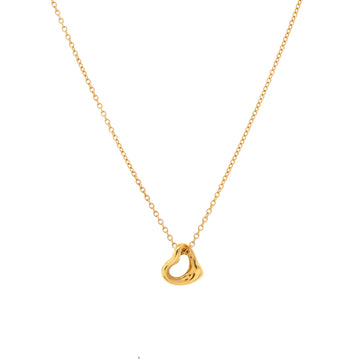 Tiffany & Co. Elsa Peretti Open Heart Pendant Necklace 18K Yellow Gold 7mm