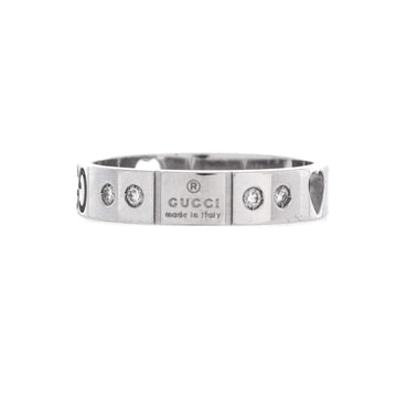 Gucci Icon Amor 10 Diamonds Heart Band Ring 18K Rose Gold and Diamonds Thin