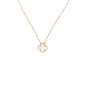 Van Cleef & Arpels Vintage Alhambra Pendant Necklace 18K Yellow Gold and Mother of Pearl