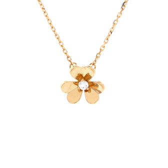 Van Cleef & Arpels Frivole Pendant Necklace 18K Yellow Gold and Diamond Mini