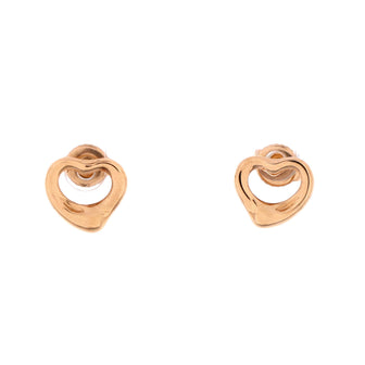 Tiffany & Co. Elsa Peretti Open Heart Earrings 18K Rose Gold 11mm