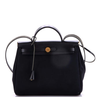 Hermes Herbag Zip Leather and Toile 31