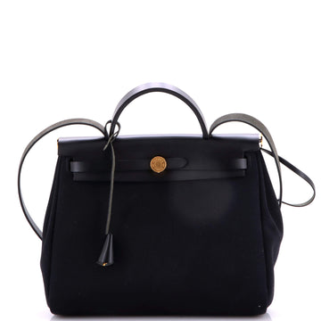 Hermes Herbag Zip Leather and Toile 31