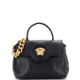 Versace La Medusa Top Handle Bag Leather Medium