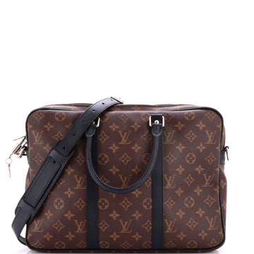 Louis Vuitton Porte-Documents Voyage Briefcase Macassar Monogram Canvas PM