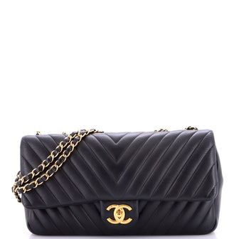 Chanel Classic Single Flap Bag Chevron Lambskin Medium