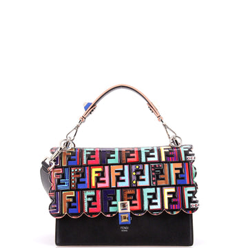 Fendi Kan I Bag Zucca Embossed Patent and Leather Medium
