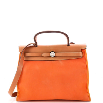 Hermes Herbag Zip Leather and Toile 31