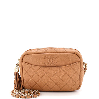 Chanel Coco Tassel Camera Case Quilted Caviar Medium