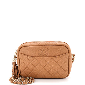 Chanel Coco Tassel Camera Case Quilted Caviar Medium