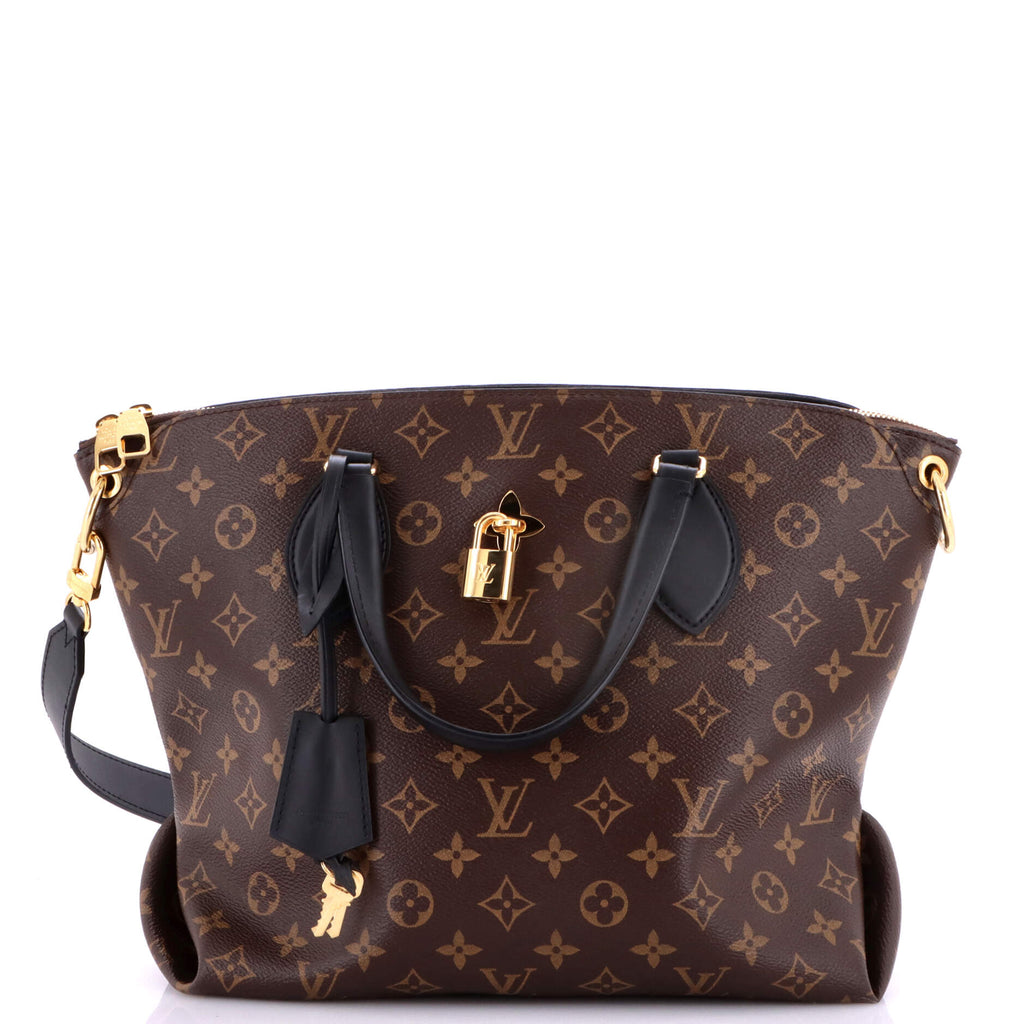 Louis Vuitton Flower Zipped Tote Monogram Canvas MM Brown 4308961