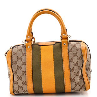 Gucci Vintage Web Boston Bag GG Canvas Small