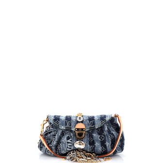 Louis Vuitton Custom Pleaty Raye Handbag Striped Monogram Denim Mini