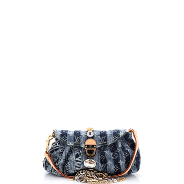 Louis Vuitton Custom Pleaty Raye Handbag Striped Monogram Denim Mini