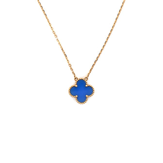 Van Cleef & Arpels Vintage Alhambra Pendant Necklace 18K Yellow Gold and Agate