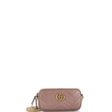 Gucci GG Marmont Chain Crossbody Bag Matelasse Leather Mini