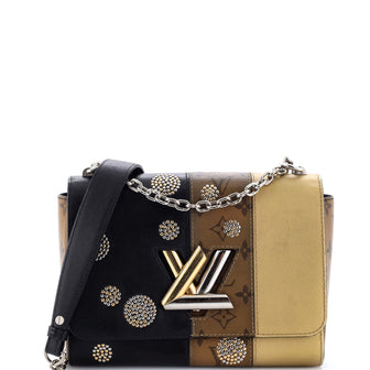 Louis Vuitton Twist Handbag Limited Edition Studded Reverse Monogram Canvas and Leather MM