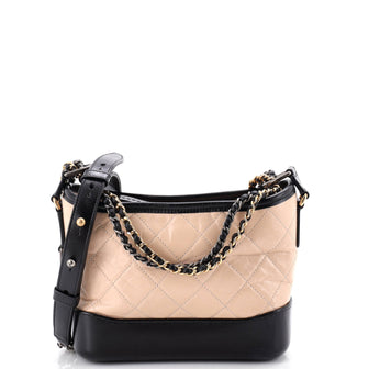 Chanel Bicolor Gabrielle Hobo Quilted Aged Calfskin Small
