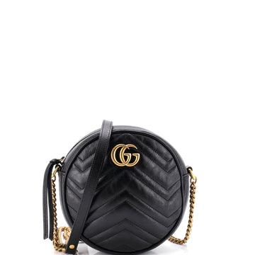 Gucci GG Marmont Round Shoulder Bag Matelasse Leather Mini