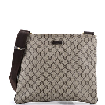 Gucci Zip Top Messenger Bag GG Coated Canvas Large