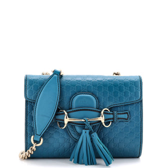 Gucci Emily Chain Flap Bag Microguccissima Leather Mini