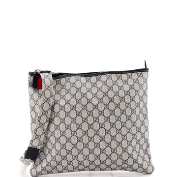 Gucci Web Loop Flat Messenger GG Coated Canvas Large