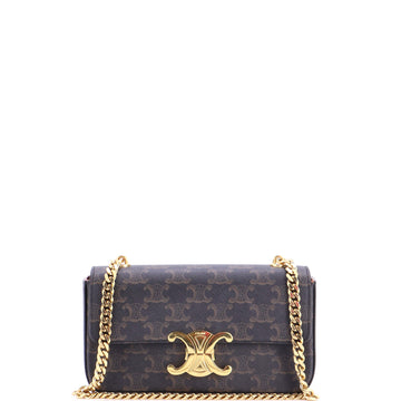 Celine Triomphe Chain Shoulder Bag Triomphe Coated Canvas Small