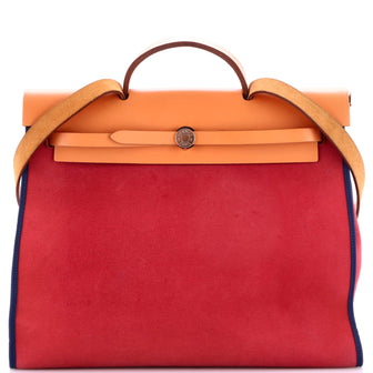 Hermes Herbag Zip Leather and Toile 39