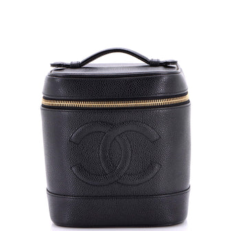 Chanel Vintage Timeless Cosmetic Case Caviar Tall