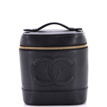 Chanel Vintage Timeless Cosmetic Case Caviar Tall