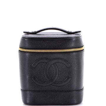 Chanel Vintage Timeless Cosmetic Case Caviar Tall