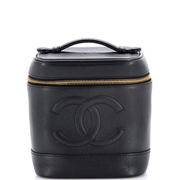 Chanel Vintage Timeless Cosmetic Case Caviar Tall