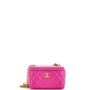 Chanel CC Adjustable Chain Vanity Case Quilted Lambskin Small