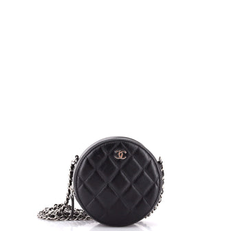 Chanel Round Clutch with Chain Quilted Lambskin Mini
