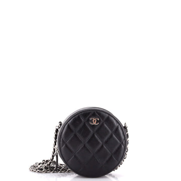 Chanel Round Clutch with Chain Quilted Lambskin Mini