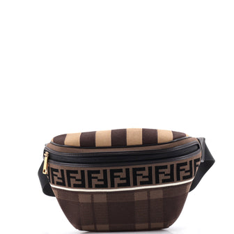 Fendi Zip Waist Bag Zucca and Pequin Canvas