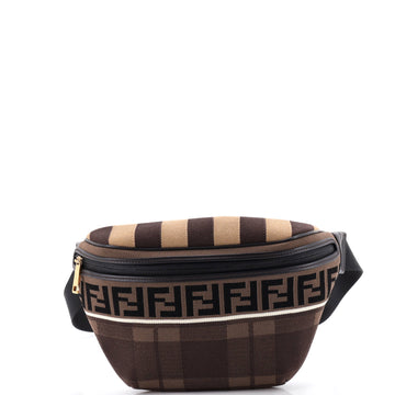 Fendi Zip Waist Bag Zucca and Pequin Canvas