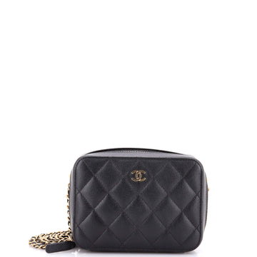 Chanel Square CC Chain Camera Bag Quilted Caviar Mini