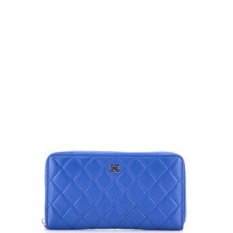 Chanel Zip Around Organizer Wallet Quilted Lambskin Large