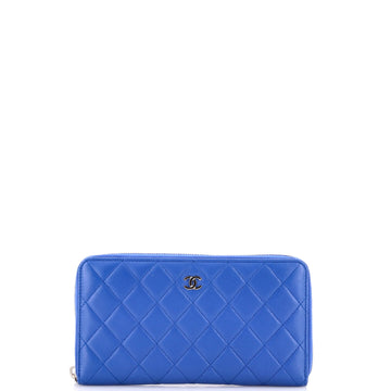 Chanel Zip Around Organizer Wallet Quilted Lambskin Large