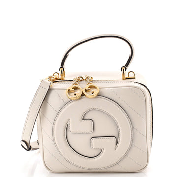 Gucci Blondie NM Top Handle Shoulder Bag Diagonal Quilted Leather
