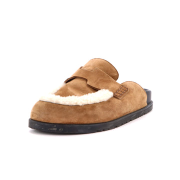 Hermes Women's Go Mules Suede with Shearling