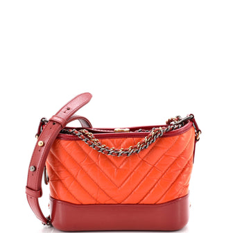 Chanel Gabrielle Hobo Chevron Aged Calfskin Small