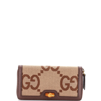 Gucci Diana Zip Around Wallet Printed GG Coated Canvas