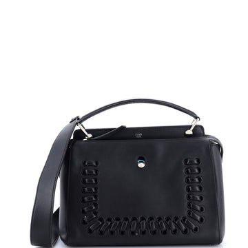 Fendi DotCom Convertible Satchel Whipstitch Leather Medium