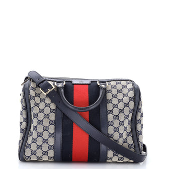Gucci Vintage Web Boston Bag GG Canvas Medium