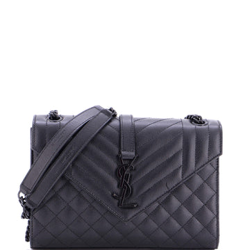 Saint Laurent Classic Monogram Envelope Satchel Mixed Matelasse Leather Medium