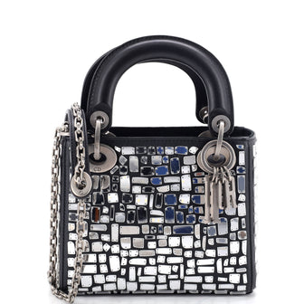 Christian Dior Lady Dior Chain Bag Leather and Mirror Mosaic Mini